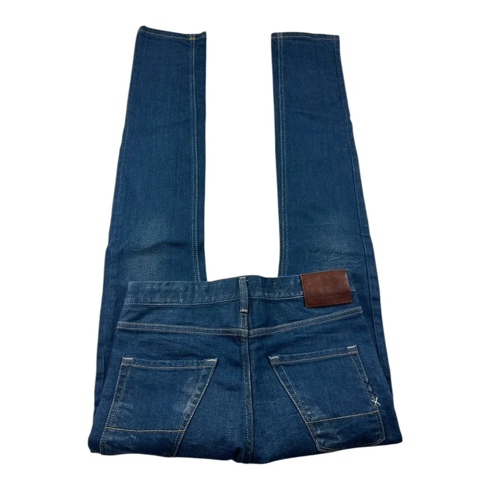 Scotch & Soda Phaidon Skinny Jeans Mens 30x34 Blue Button Fly Amsterdams Blauw